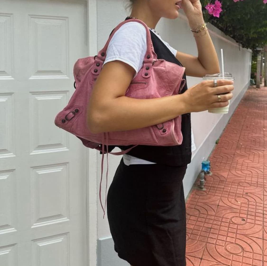 [정품] 발렌시아가 시티 모터백 미디움 핑크 상품이미지10