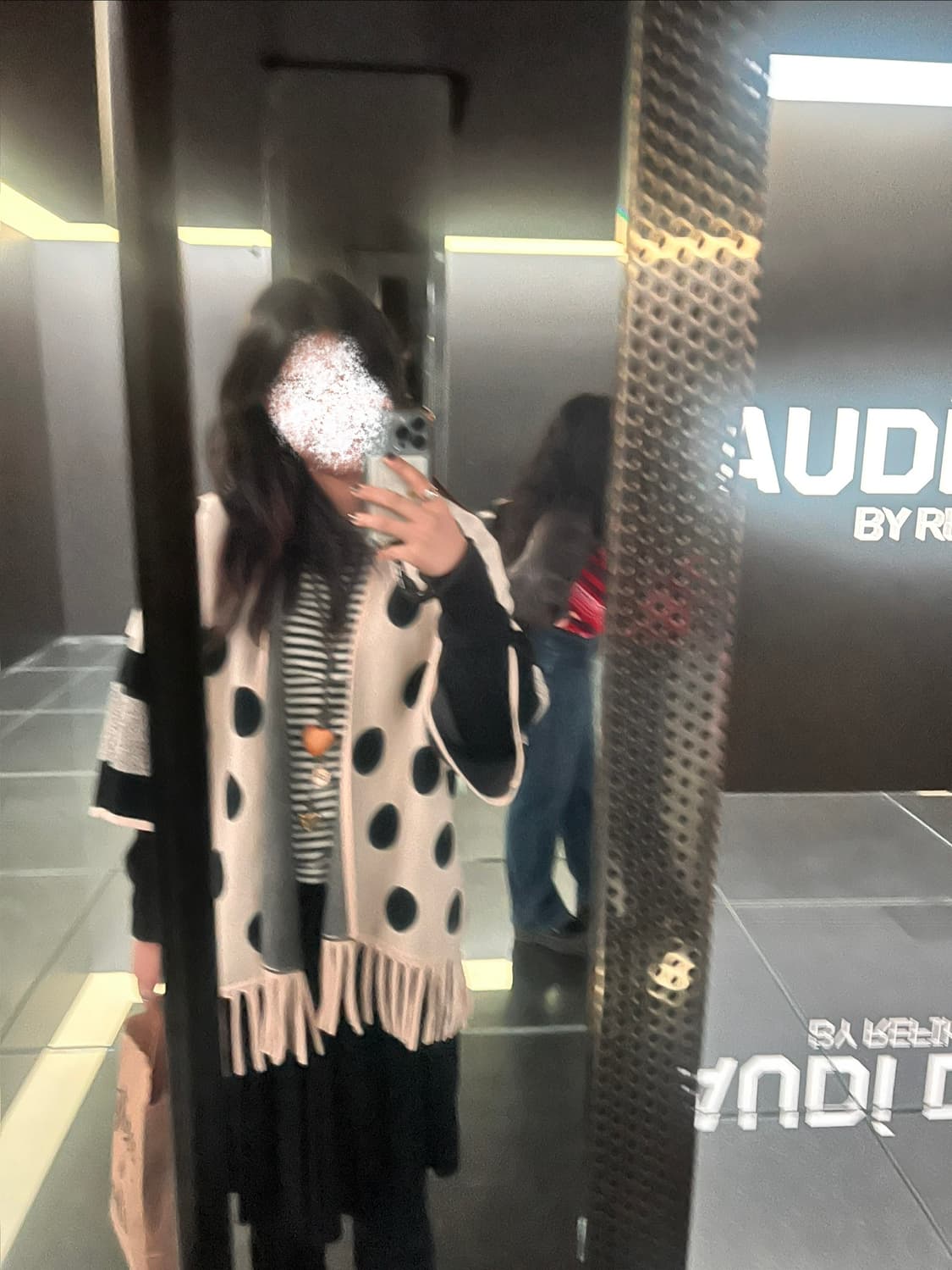 도트무늬 프린지 판초 상품이미지1