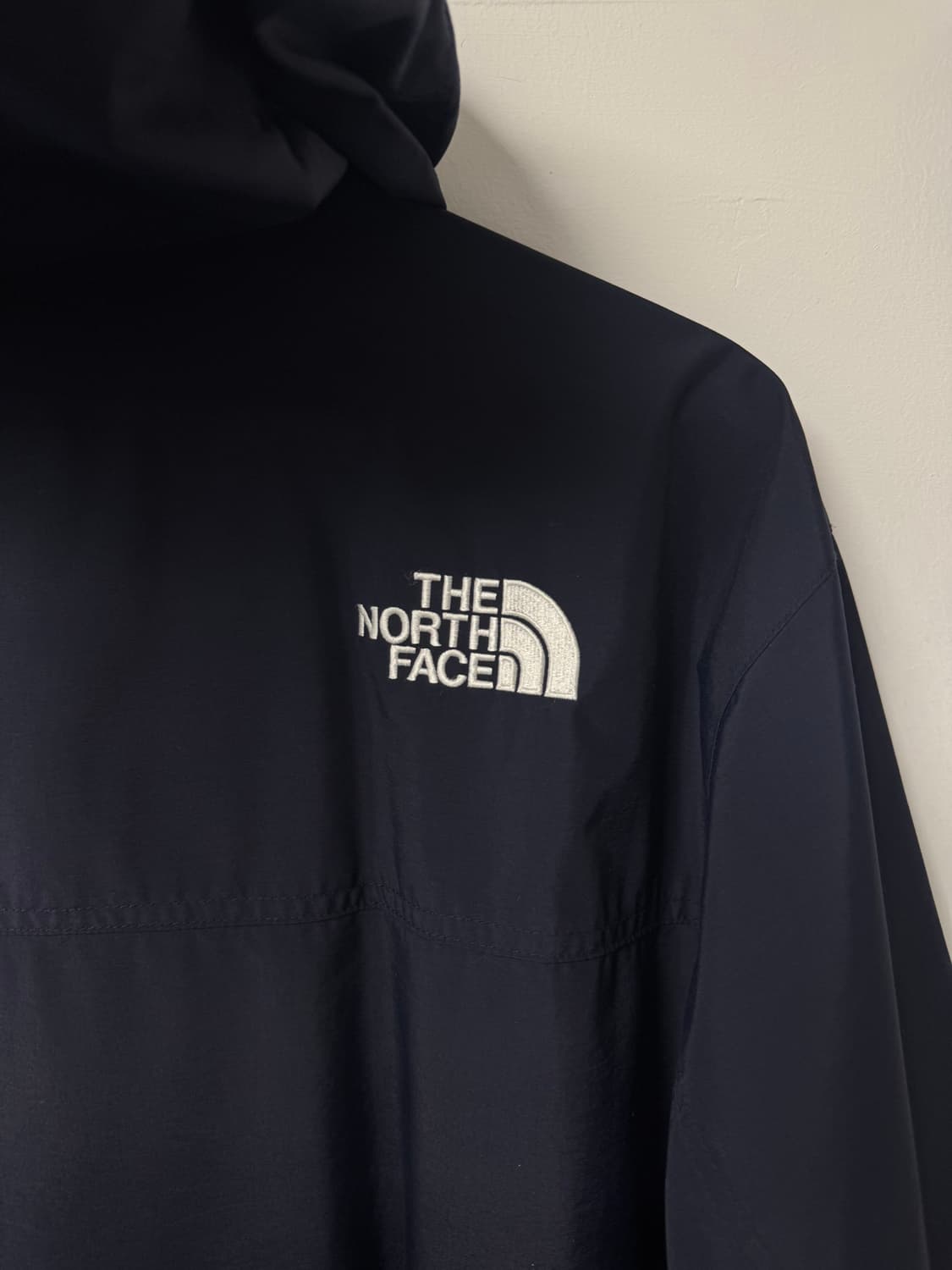 노스페이스 프리 포켓 로고 네이비 후드 바람막이 윈드스토퍼 XL 상품이미지5