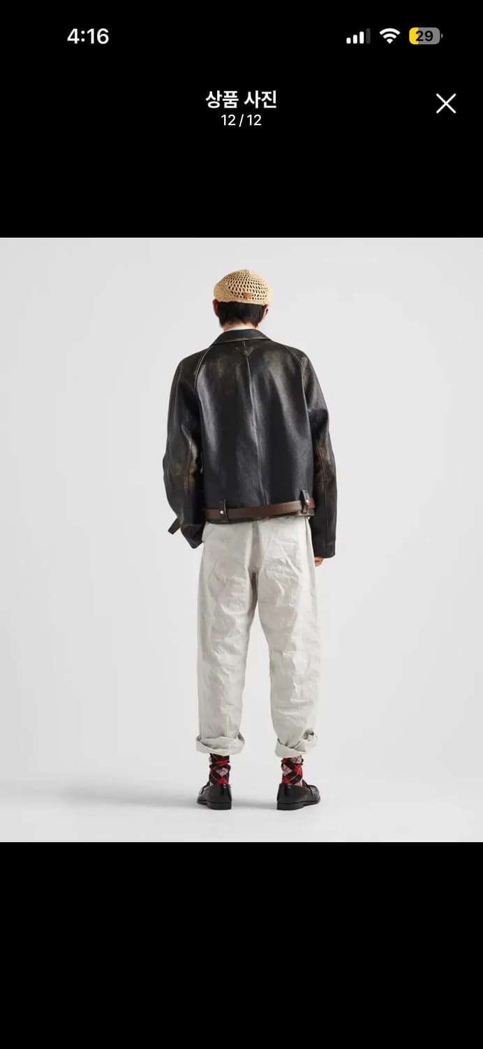 프라다 나파 벨티드 레더 자켓 42 상품이미지5