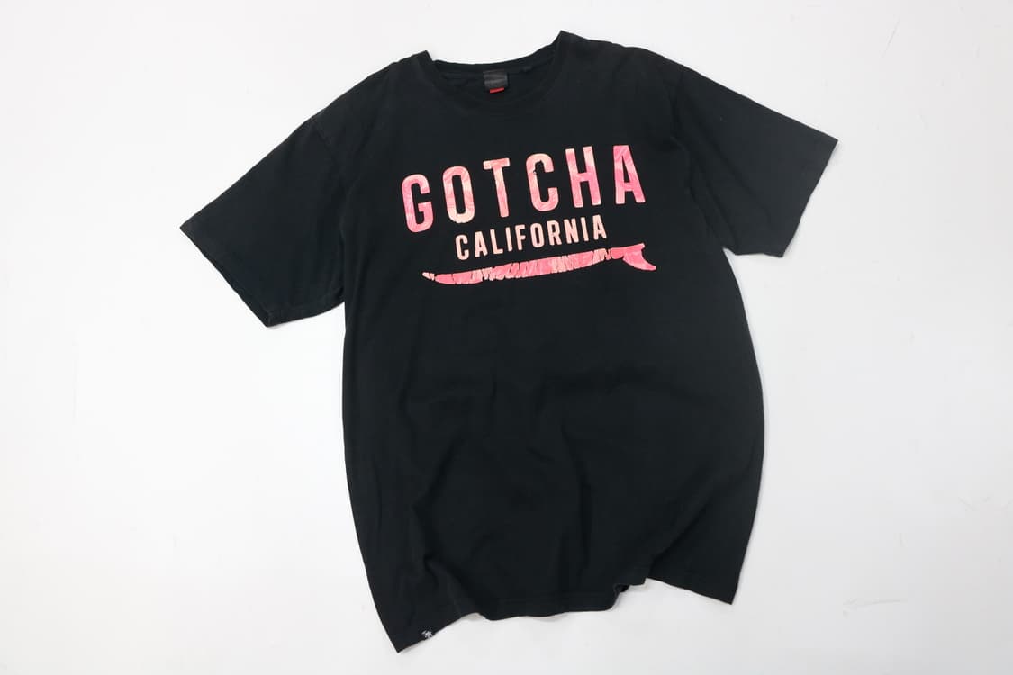 Gotcha 갓차 캘리포니아 서프 텍스처 로고 블랙 반팔 티셔츠 XXXL 상품이미지2