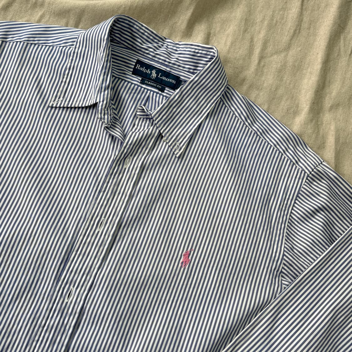 폴로랄프로렌 빈티지 스트라이프 핑크포니 셔츠 105 상품이미지2