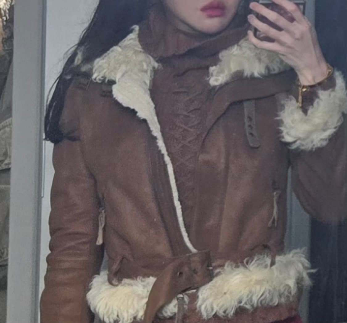 와걸 브라운 양털 무스탕 y2k 페어리 셋트 상품이미지6