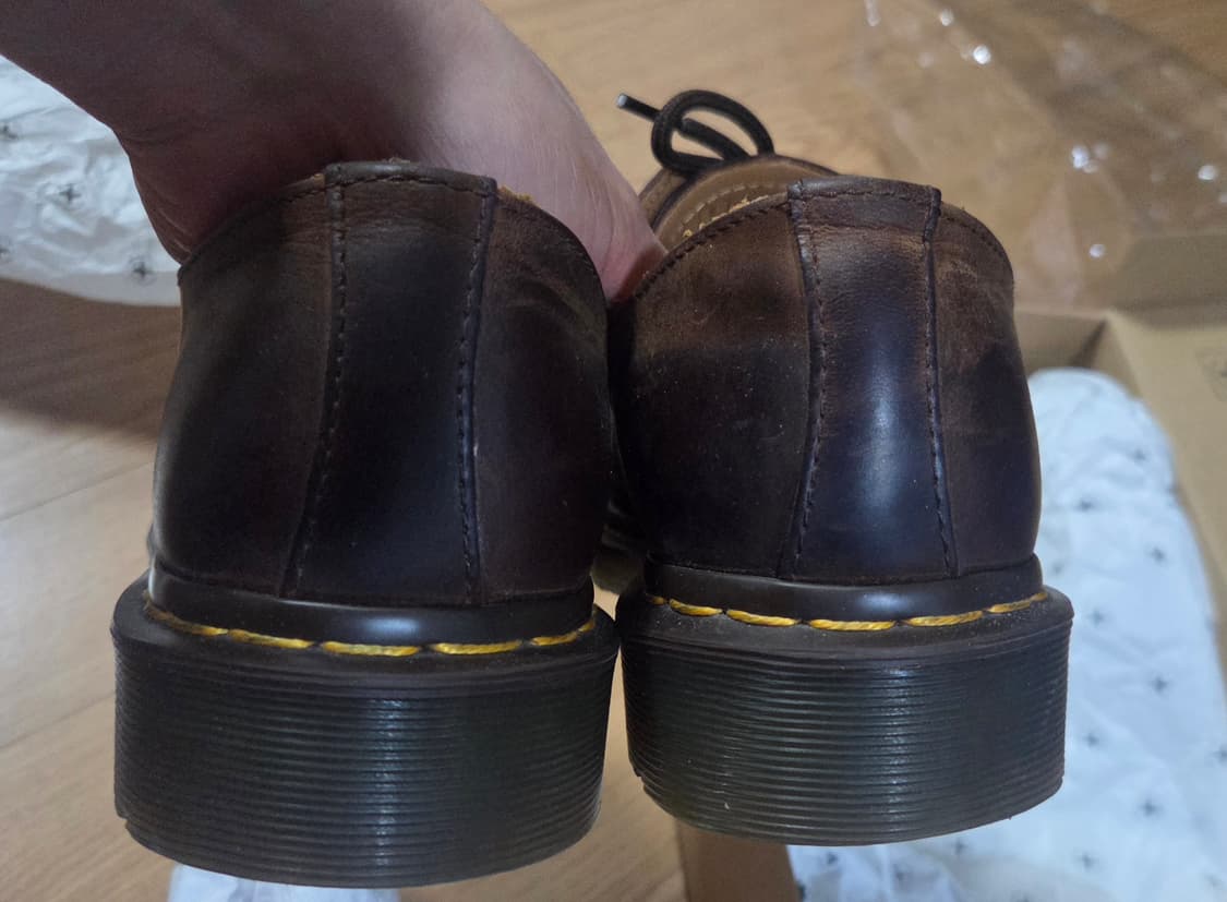 UK8 270 닥터마틴 1461 3홀 빈티지 브라운 / 크레이지 홀스 상품이미지3
