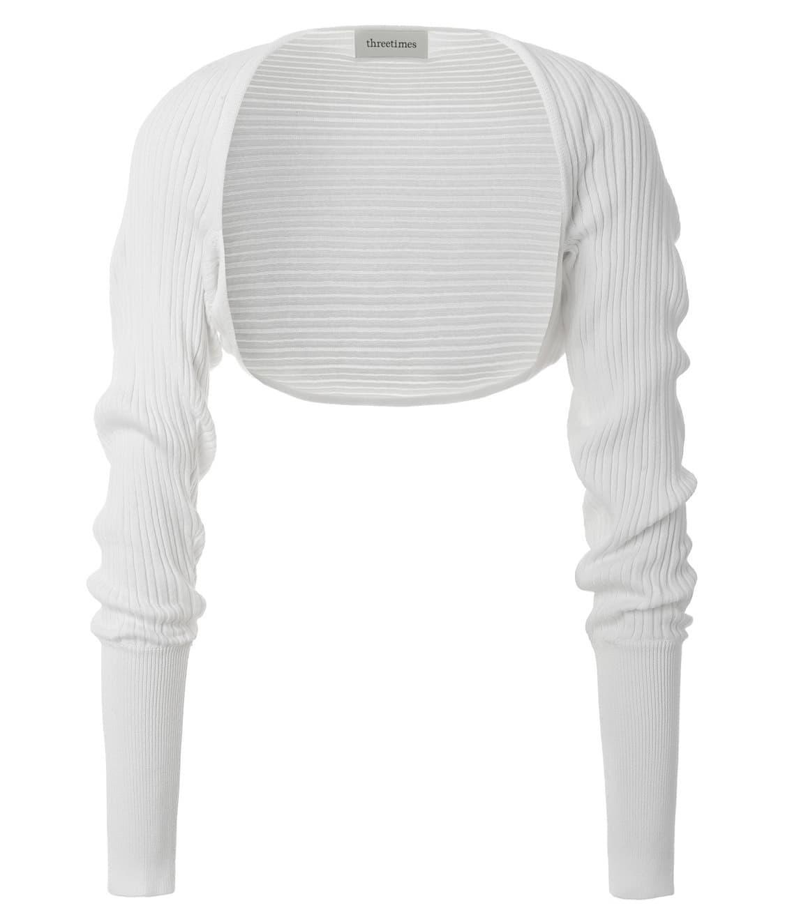 쓰리타임즈 골지 코튼 볼레로 화이트 (새상품) 상품이미지1