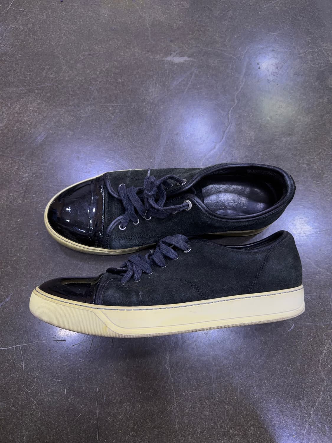 랑방 벨루어 스웨이드 레더 블랙 스니커즈 8 (270) 상품이미지5