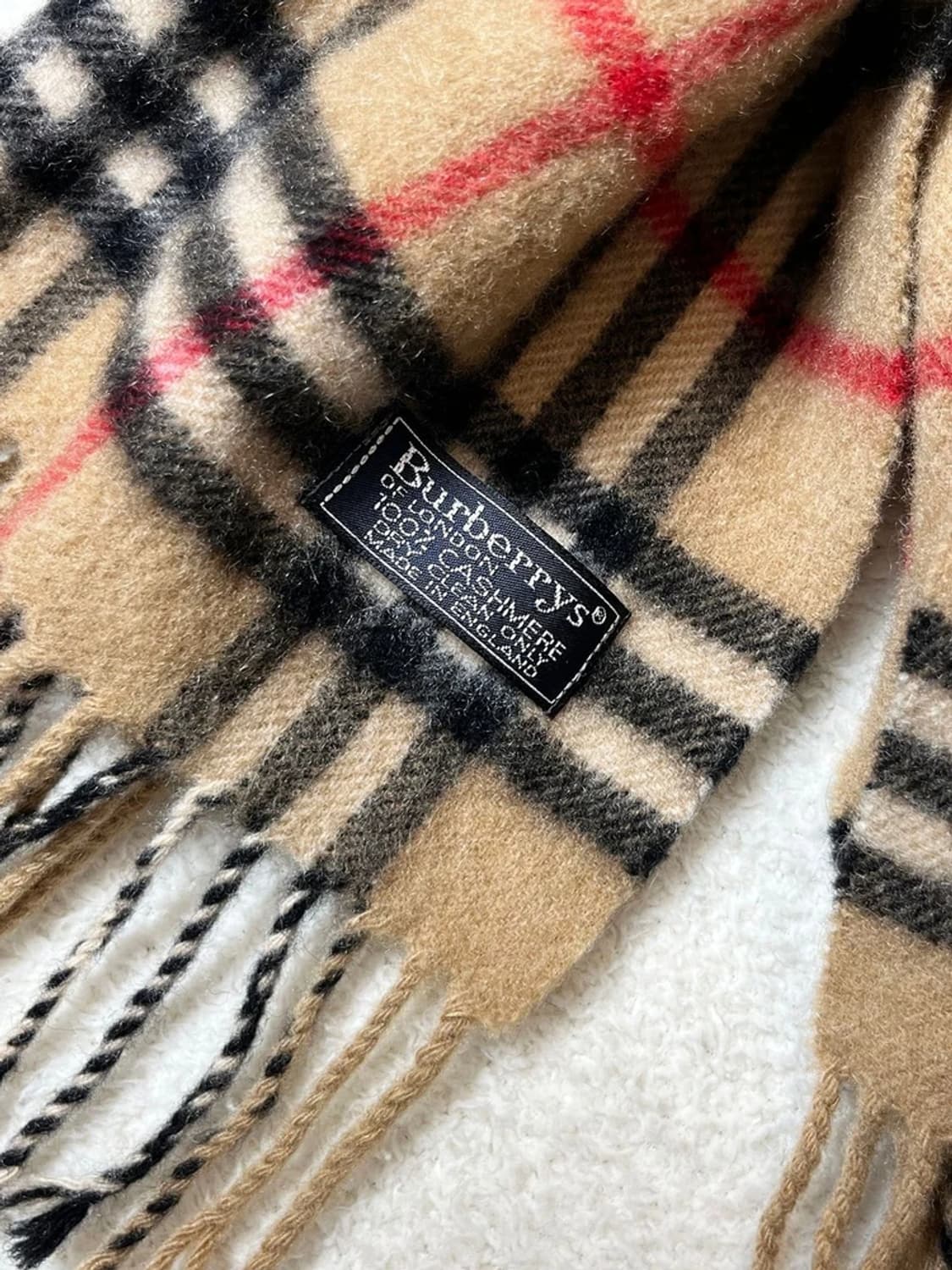 버버리 90s 100% 캐시미어 노바 체크 목도리 A1669 상품이미지4