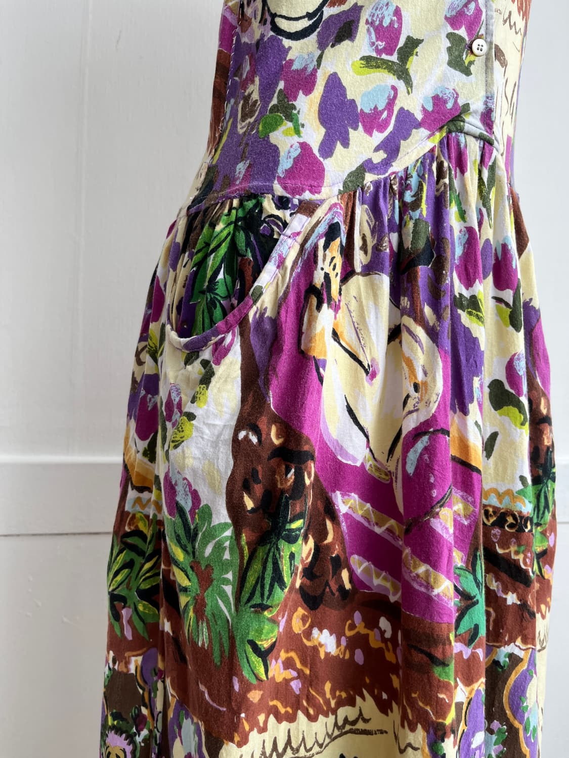 HIGH-TECH 퍼플 보헤미안 아트 패턴 원피스 상품이미지4