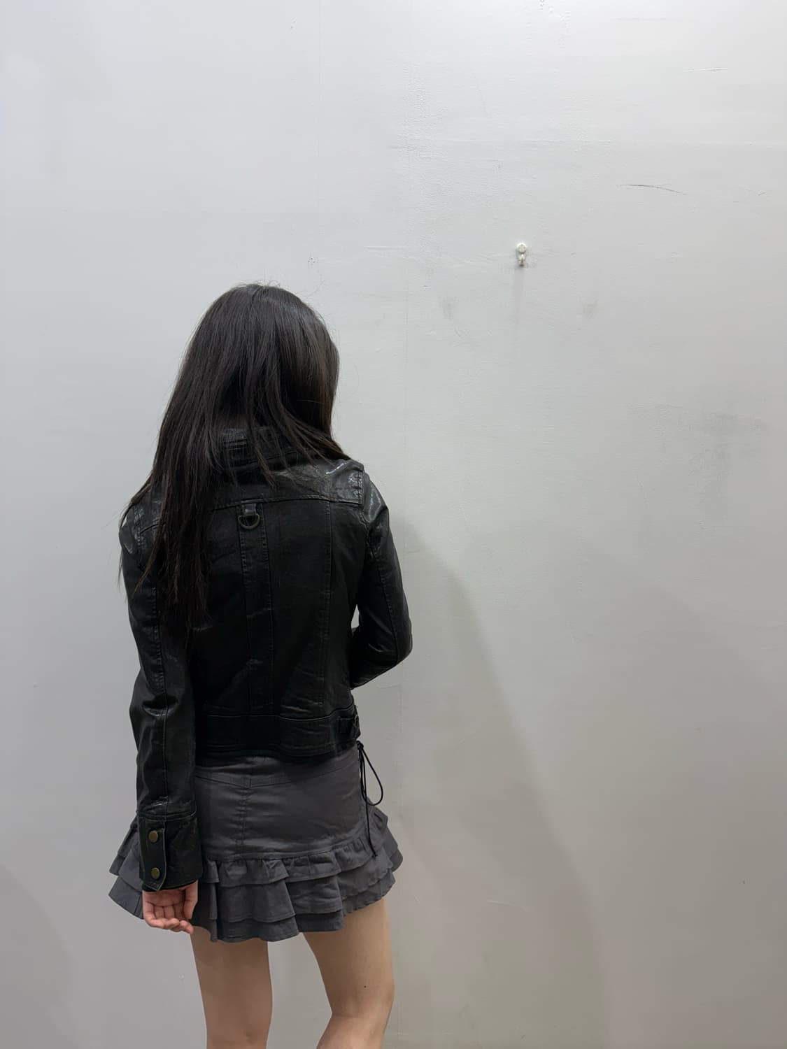 레더 버튼 디테일 집업 자켓 상품이미지8