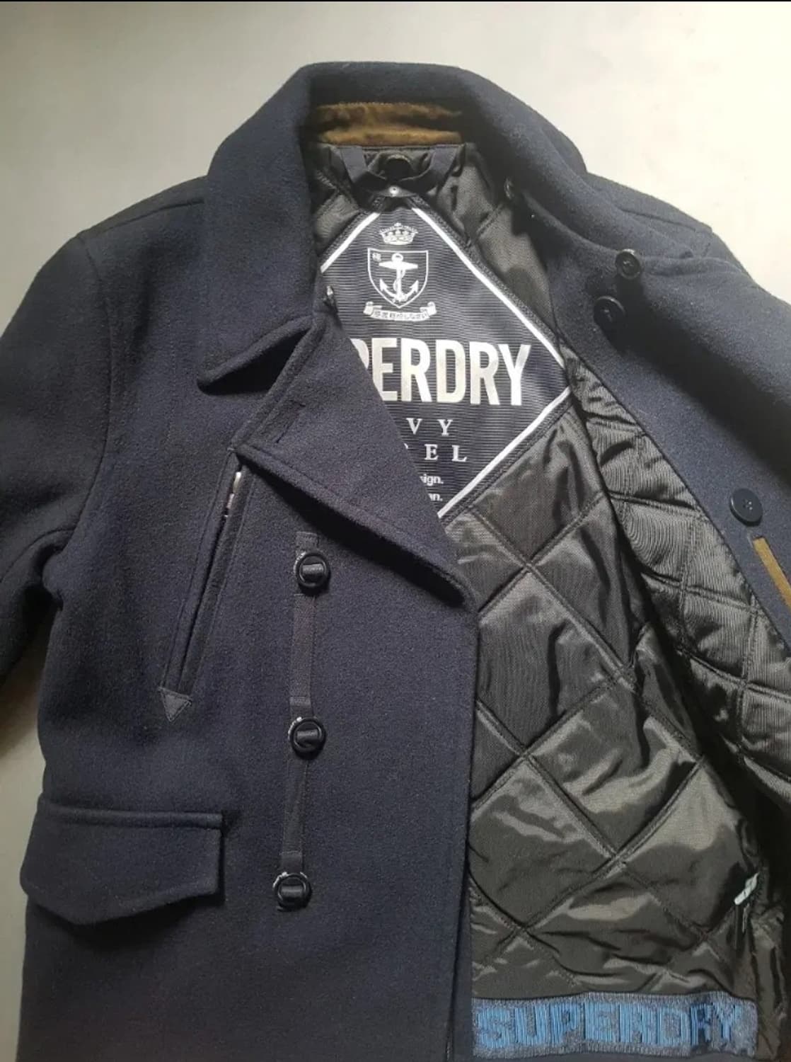 [L] 슈퍼드라이 빈티지 해군 더블 피코트 네이비 라벨 상품이미지6