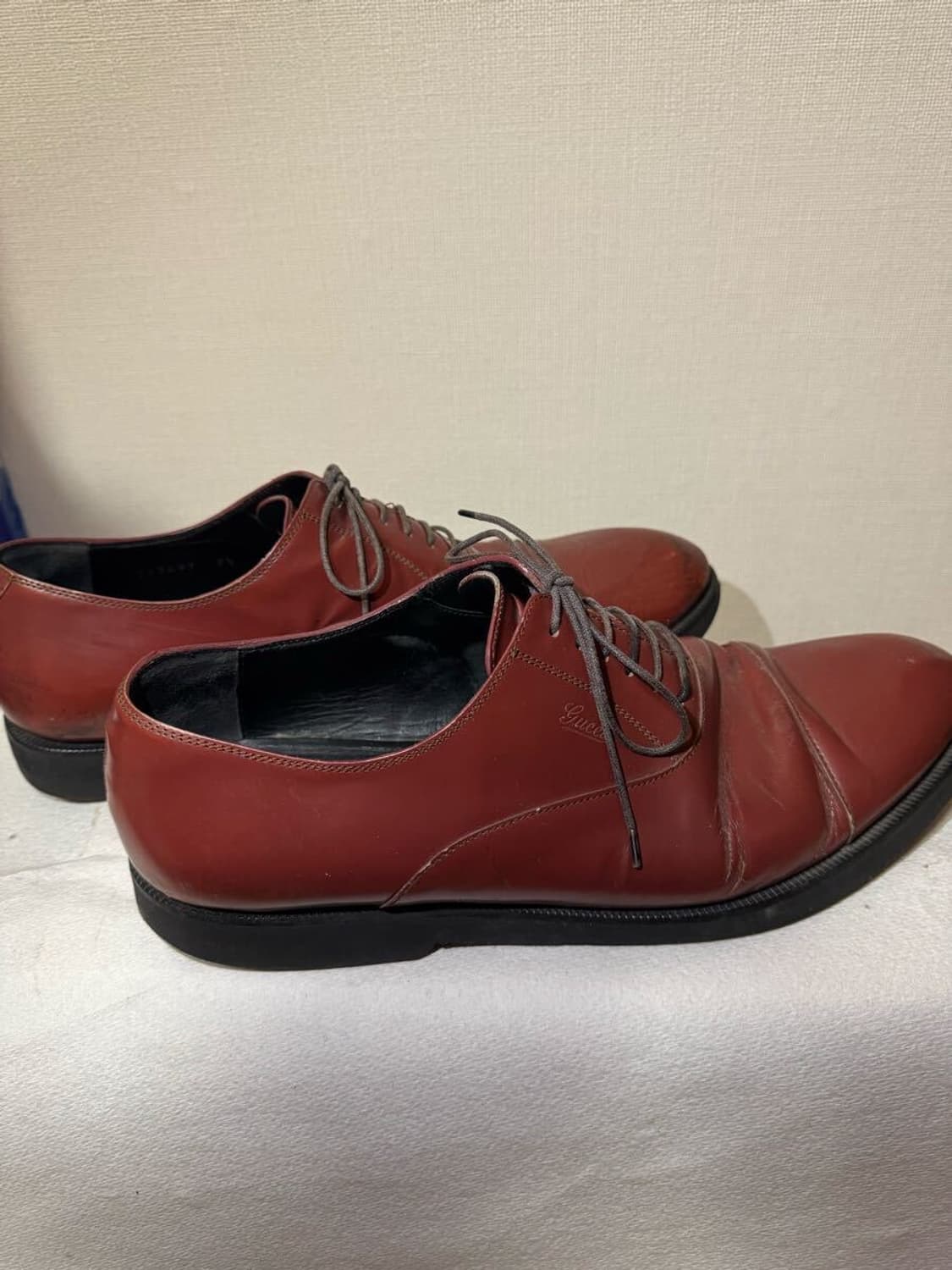 구찌 버건디 레더 슈즈 상품이미지3