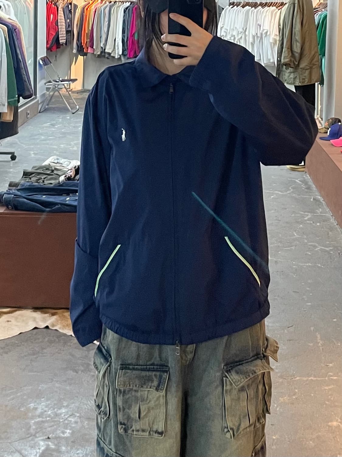 폴로랄프로렌 우븐 나일론 자수 투웨이 네이비 윈드브레이커 자켓 H2084 상품이미지1