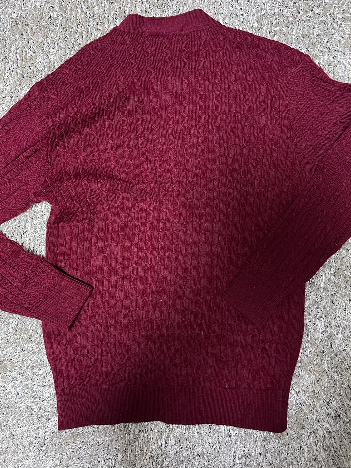 새상품 일제 타스마니안 울 버건디 가디건 사이즈 105~110 상품이미지6