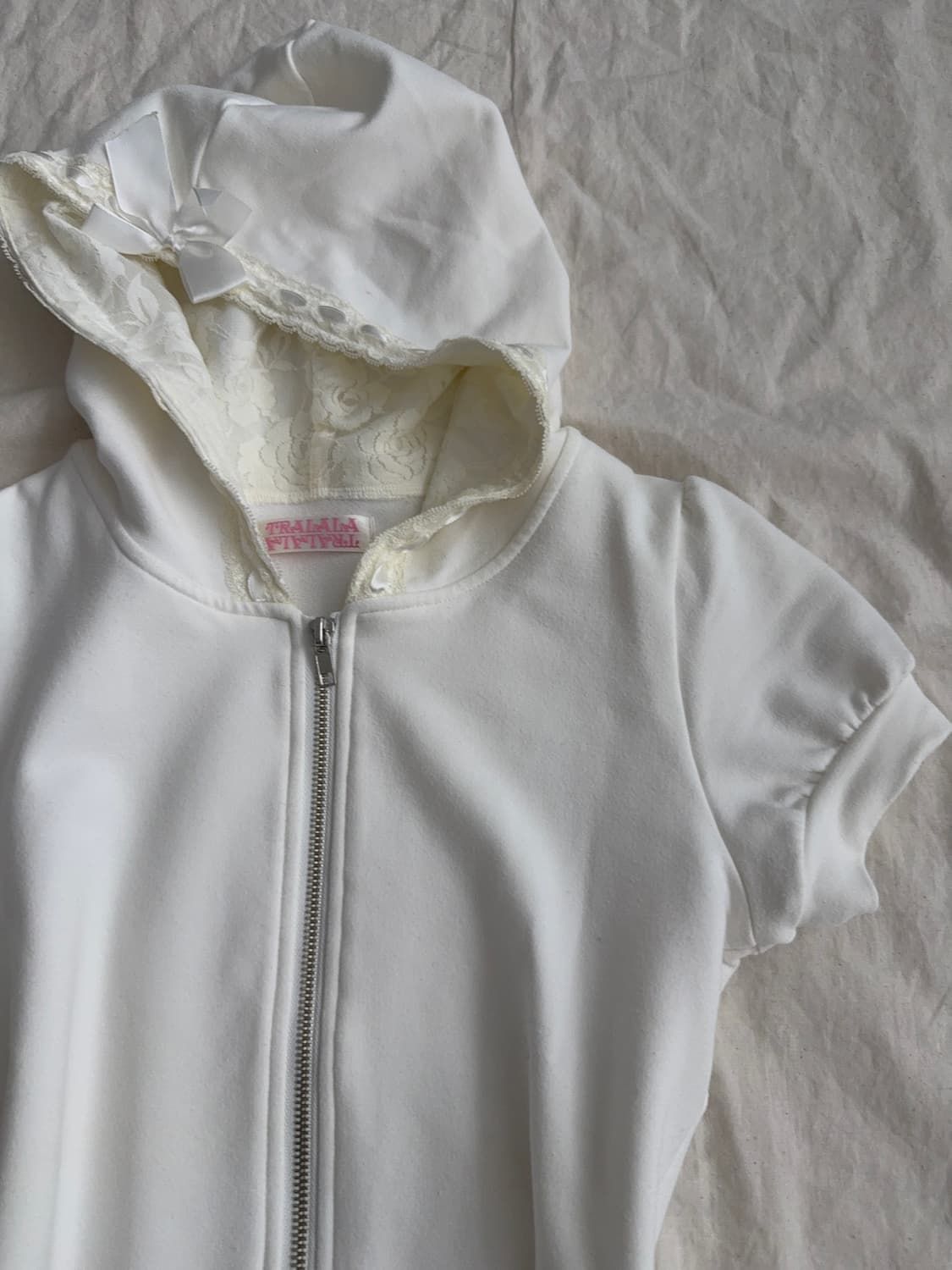 트랄라라 로걀 갸루 러블리 미니 원피스 레이스 후드 딱붙 집업  상품이미지3