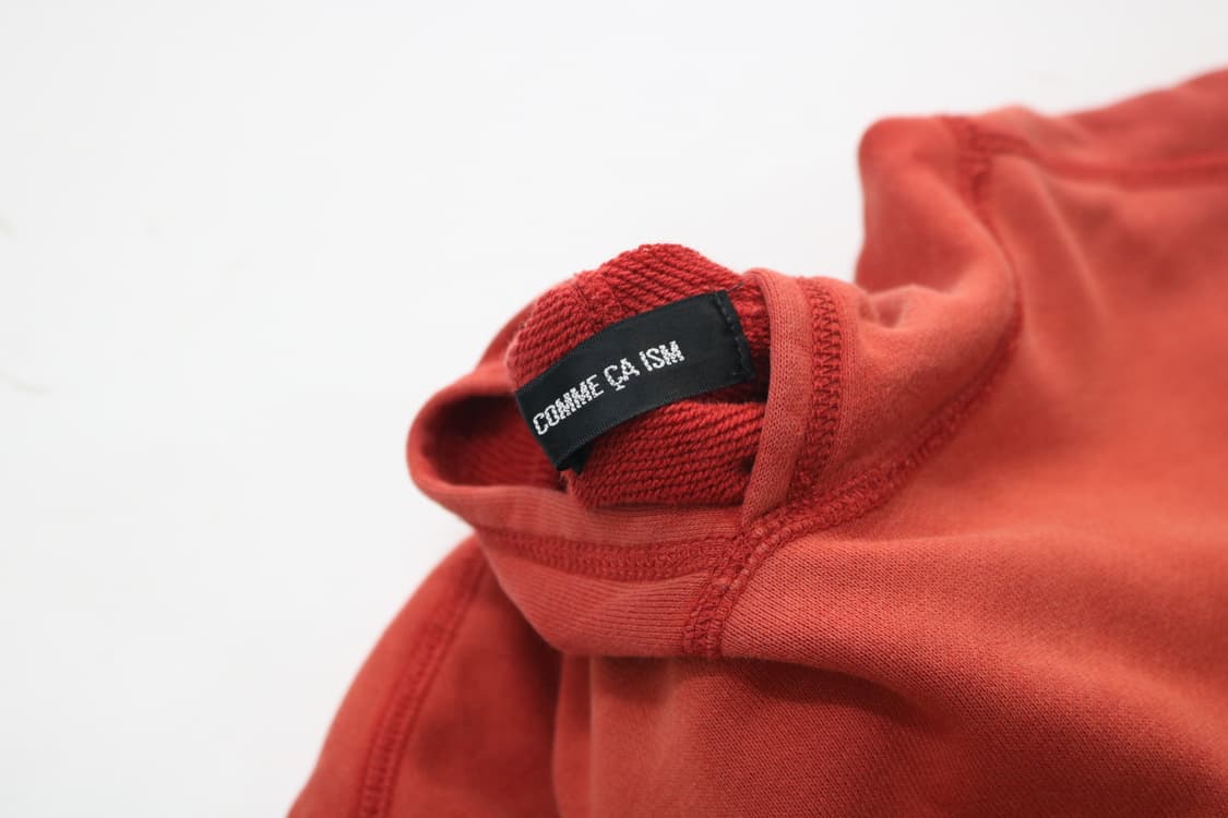 콤사이즘 빈티지 워싱 레드 백로고 후드 티셔츠 상품이미지9