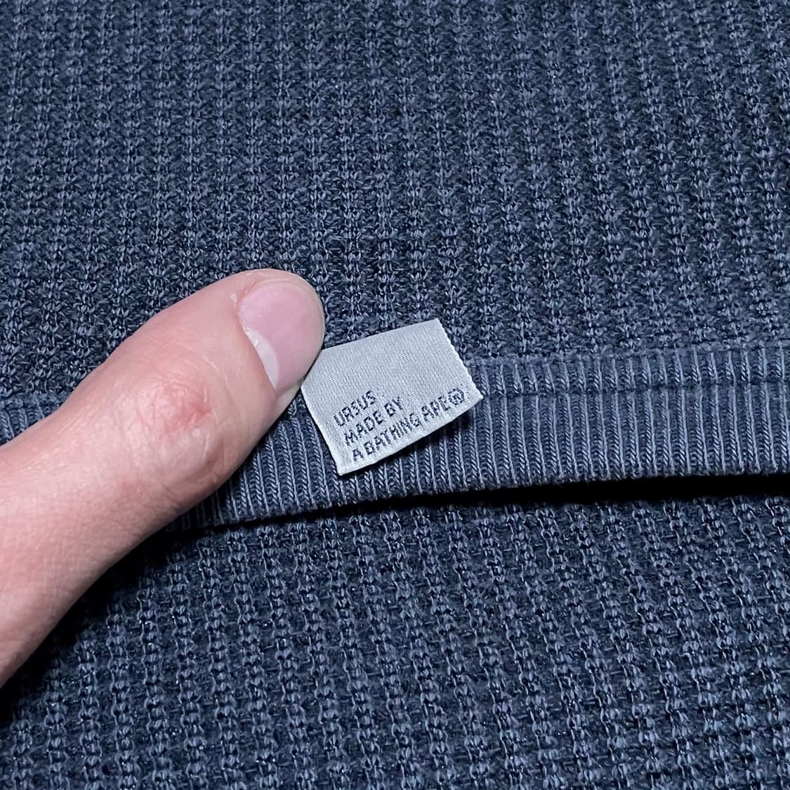 베이프 와플 써멀 긴팔티 네이비 상품이미지4