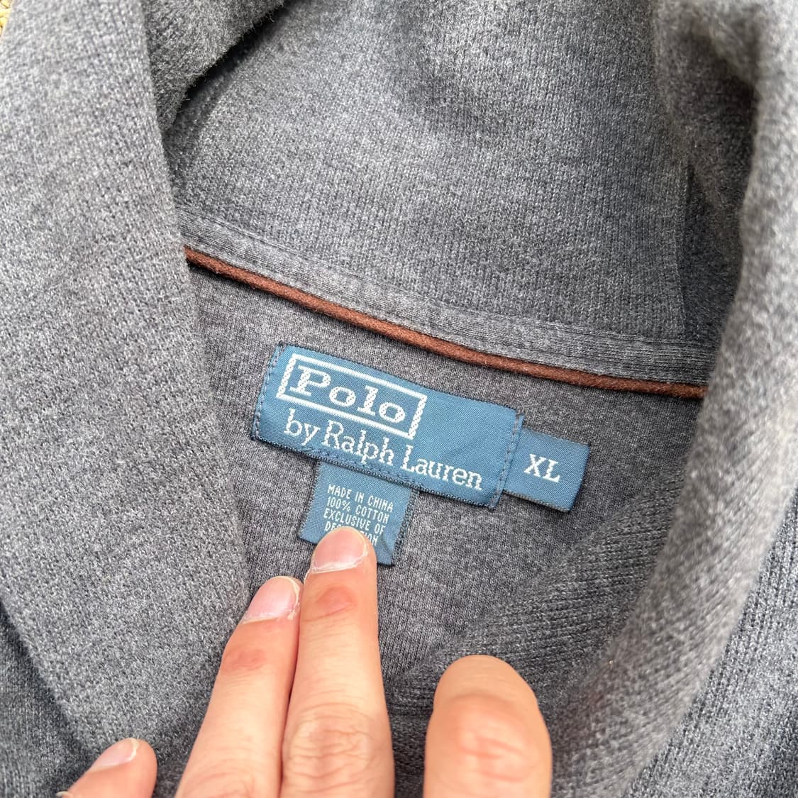 폴로(POLO RalphLauren) 숄카라 그레이 니트 상품이미지4