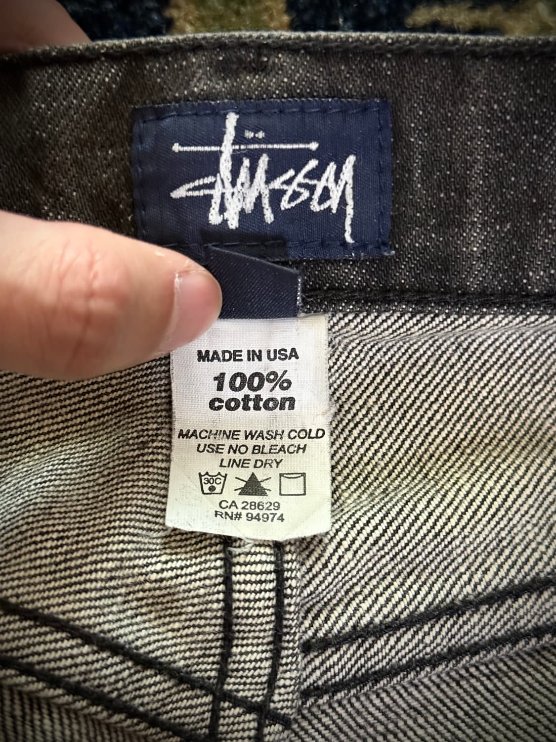 90s Old Stussy USA Black washed denim 상품이미지9