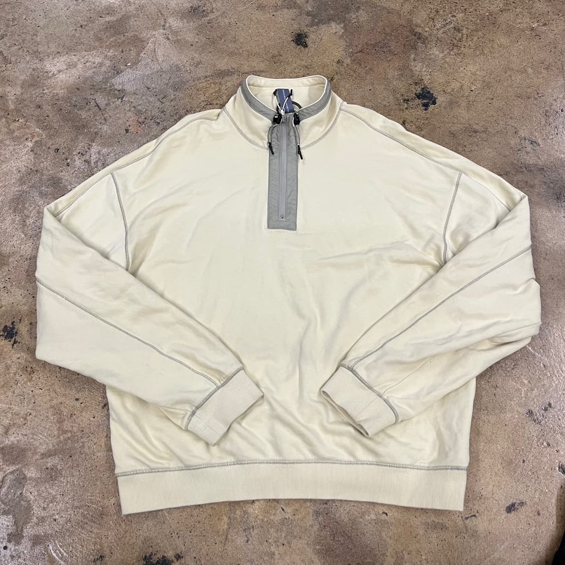 [정품/L] 언어펙티드 아이보리 하프집업 맨투맨 b19 상품이미지2