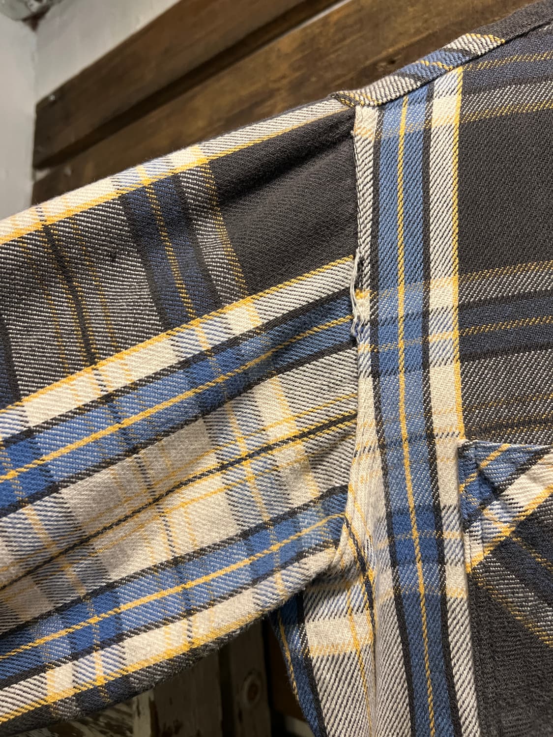 [M]80's JC Penney BIG MAC 블루 타탄체크 플란넬 셔츠 상품이미지4