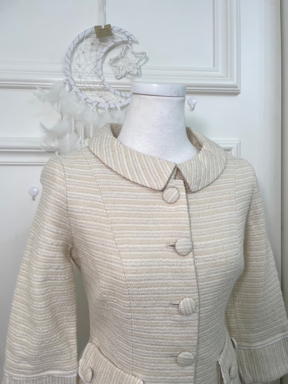 BARBIE ivorybeige collar pocket tweed li 상품이미지6