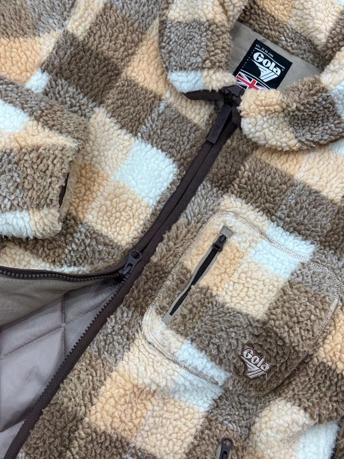 Gola 골라 체크뽀글이 누빔 후리스 상품이미지6