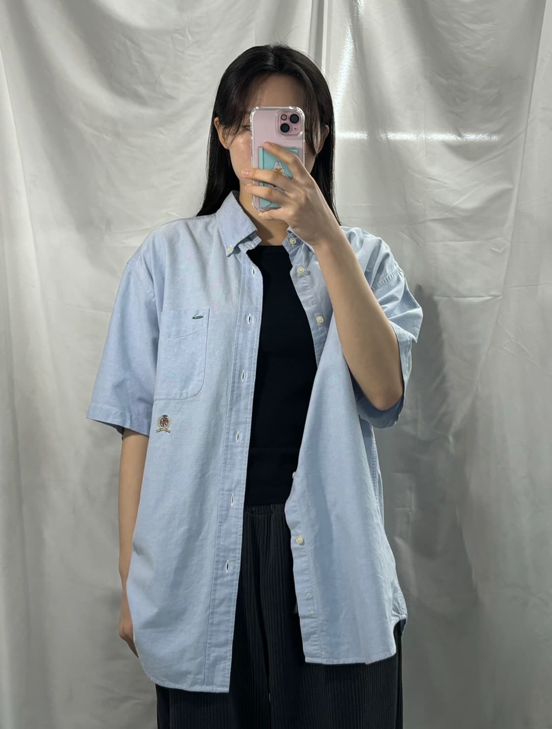 타미힐피거 반팔 셔츠 블루 L 상품이미지4