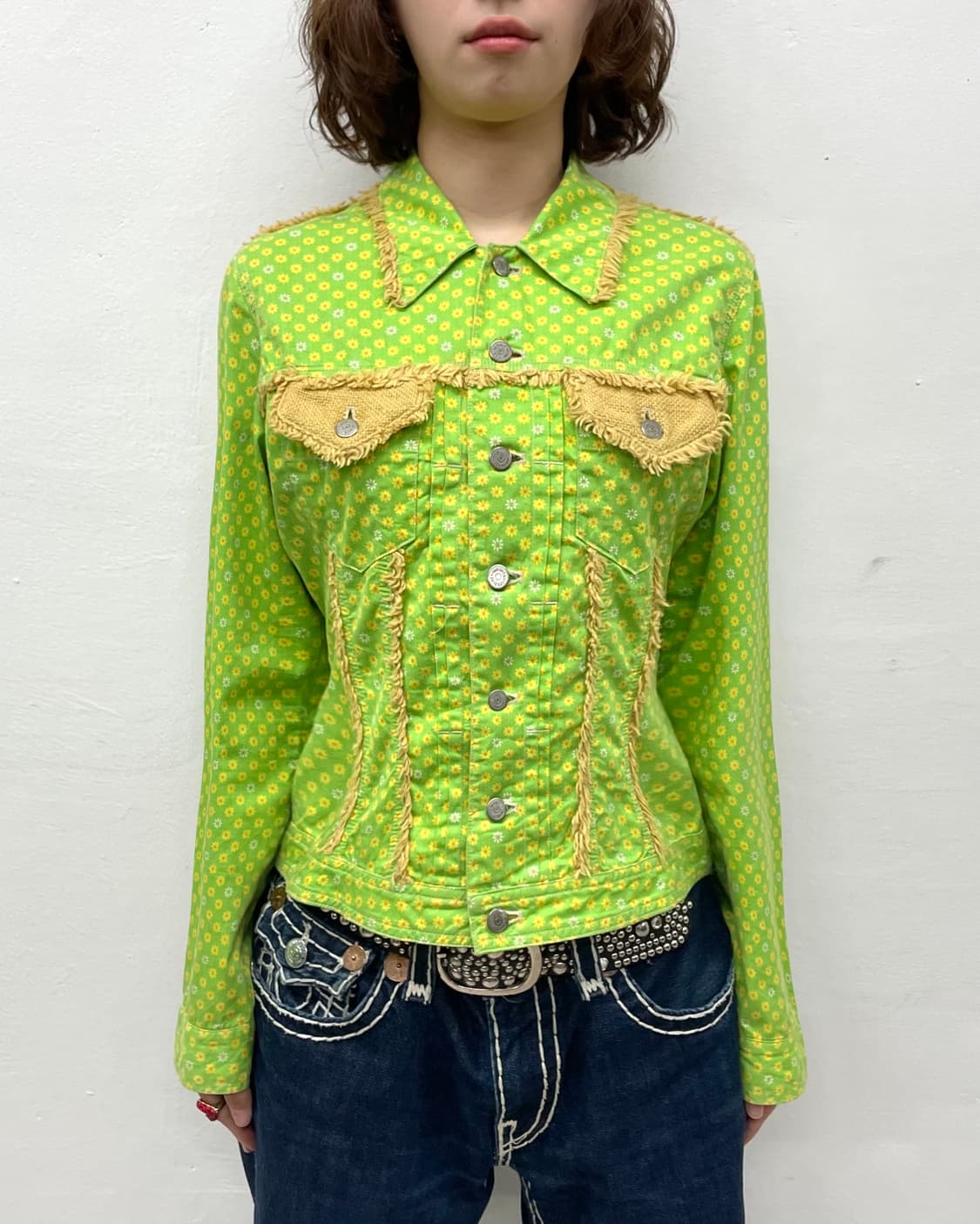 Betty Blue Flower Green Fringe Jacket 상품이미지2
