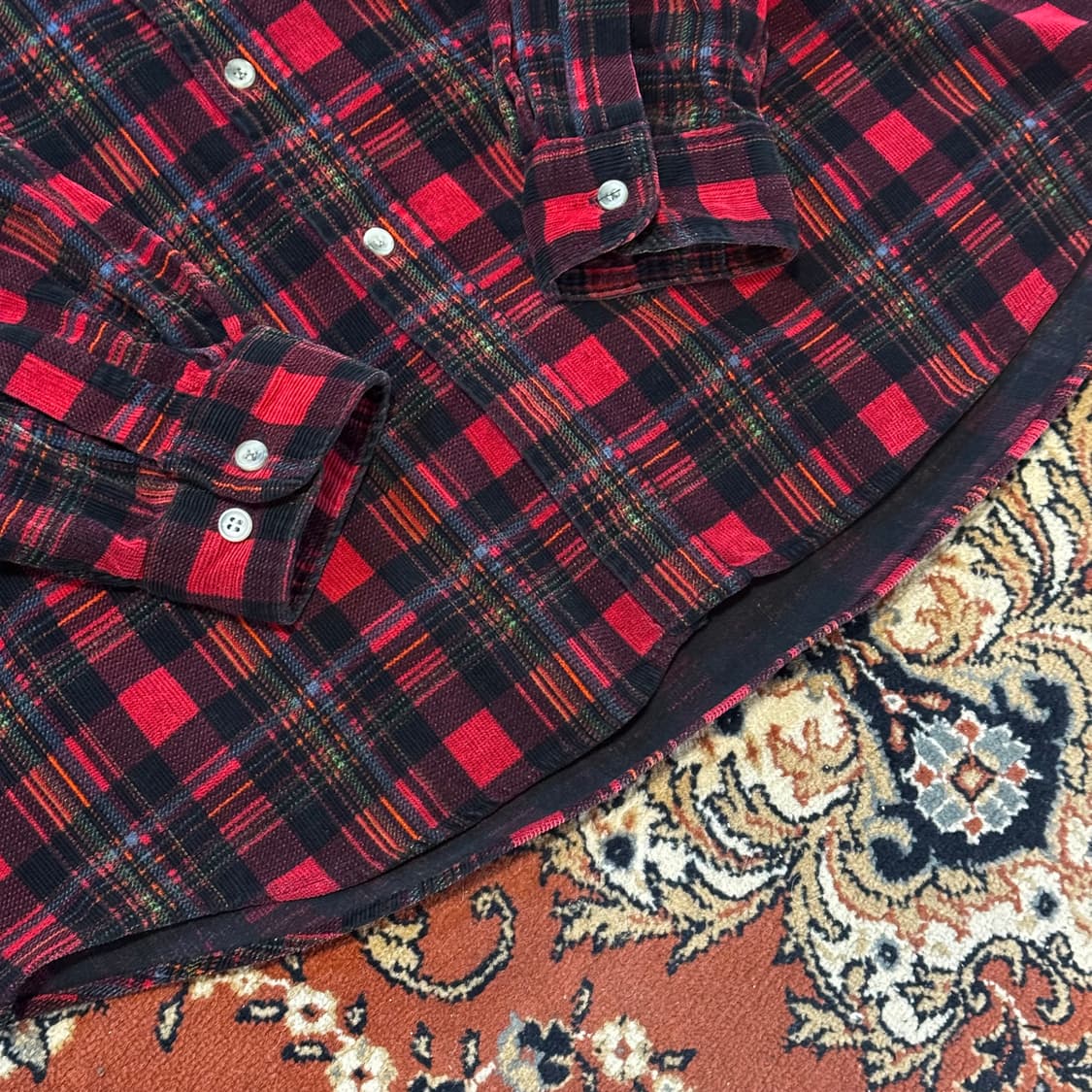 엠포리오 아르마니 코듀로이 체크 셔츠 (XL) 상품이미지7