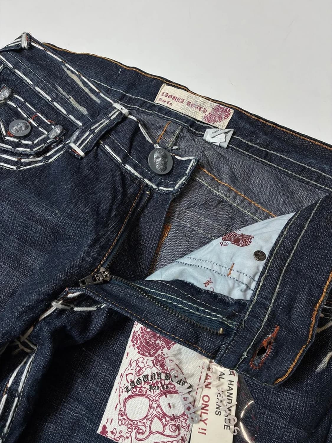 라구나비치00's Y2K 펑크 데드스탁 스티치 자수 데님팬츠 PN8834 상품이미지5