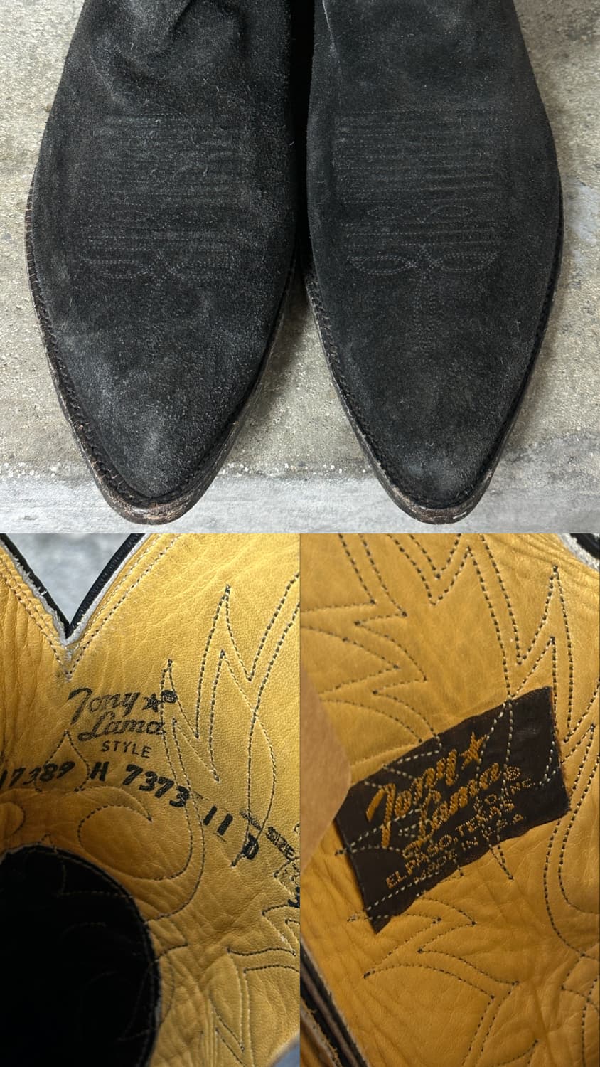 90's USA 토니라마 러프아웃 스웨이드 카우보이 웨스턴 부츠 상품이미지9