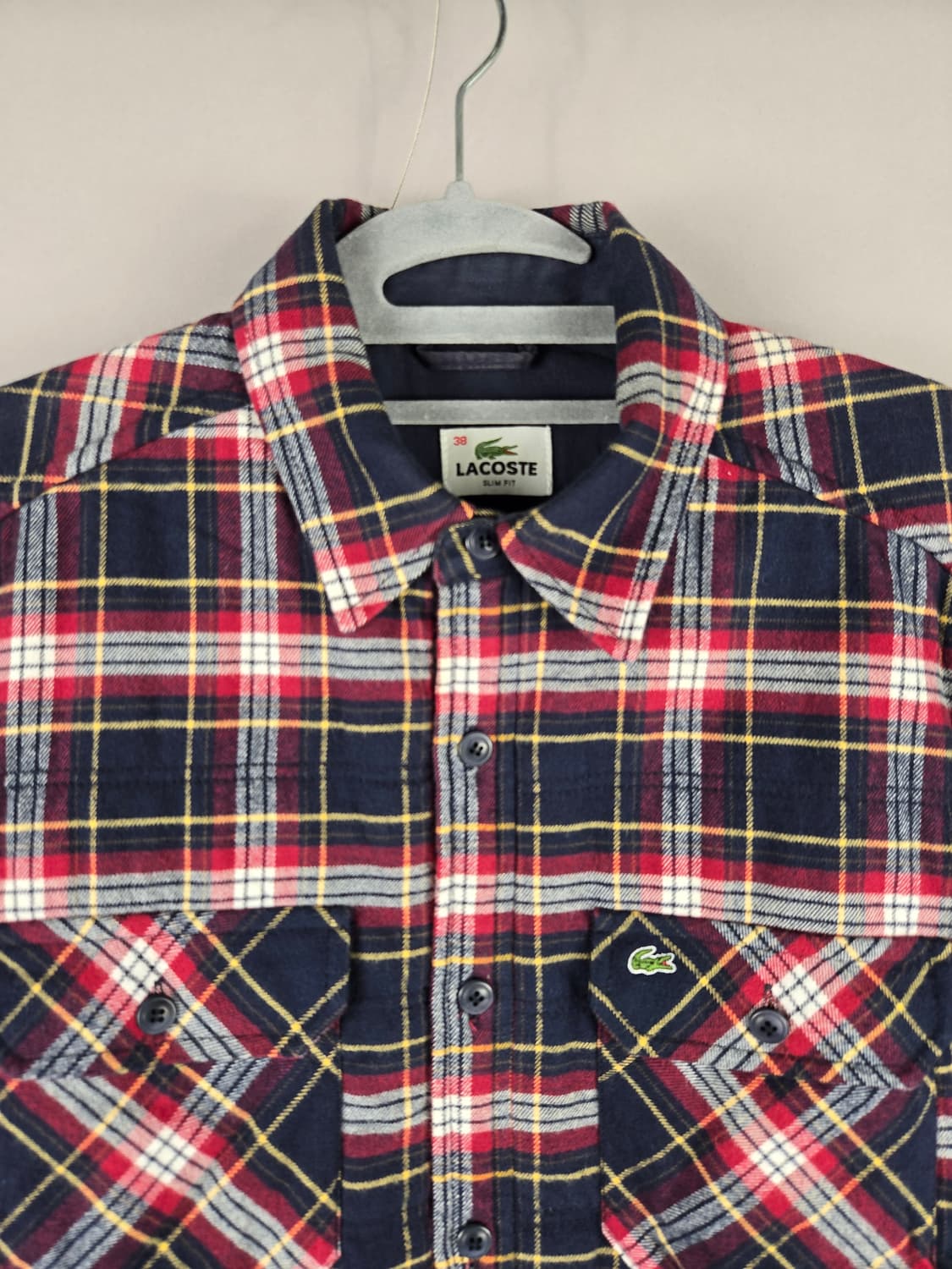 [무료배송]라코스테 38 (95) 남성 패딩 체크 아우터 셔츠 상품이미지2
