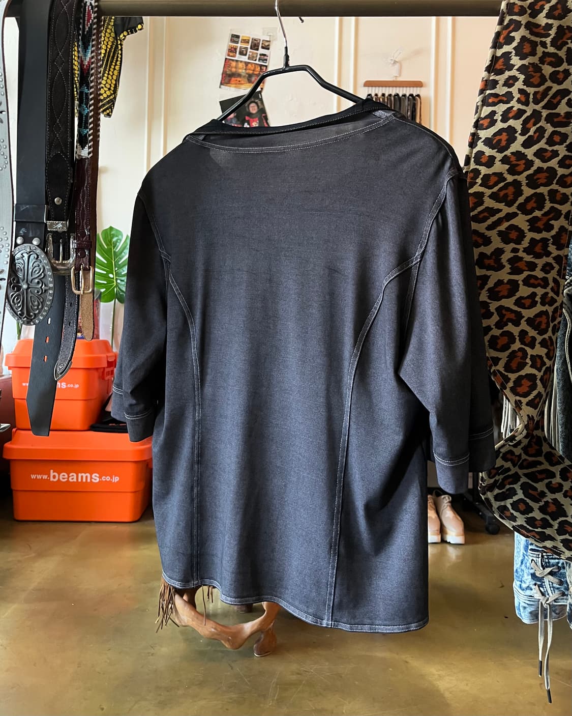 JPN Vintage Fake 3D Zip Layered 1/2 Top 상품이미지7