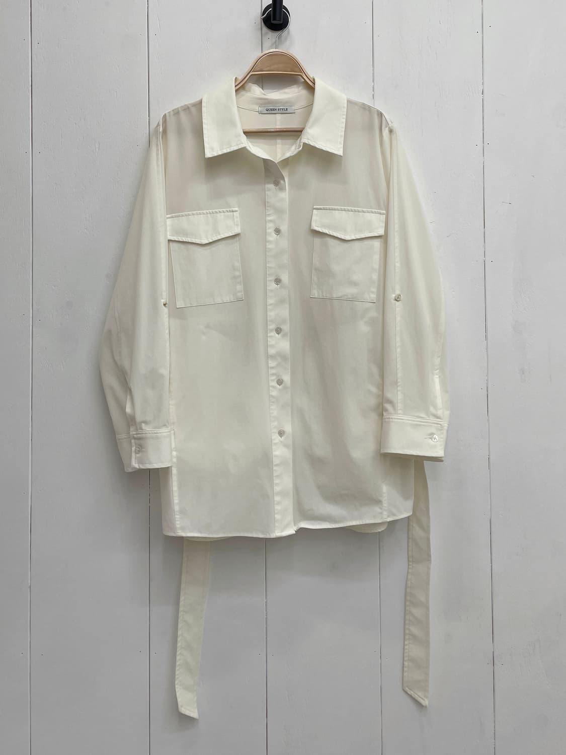 퀸스타일 백트임 스트랩 나일론 셔츠 자켓 상품이미지3