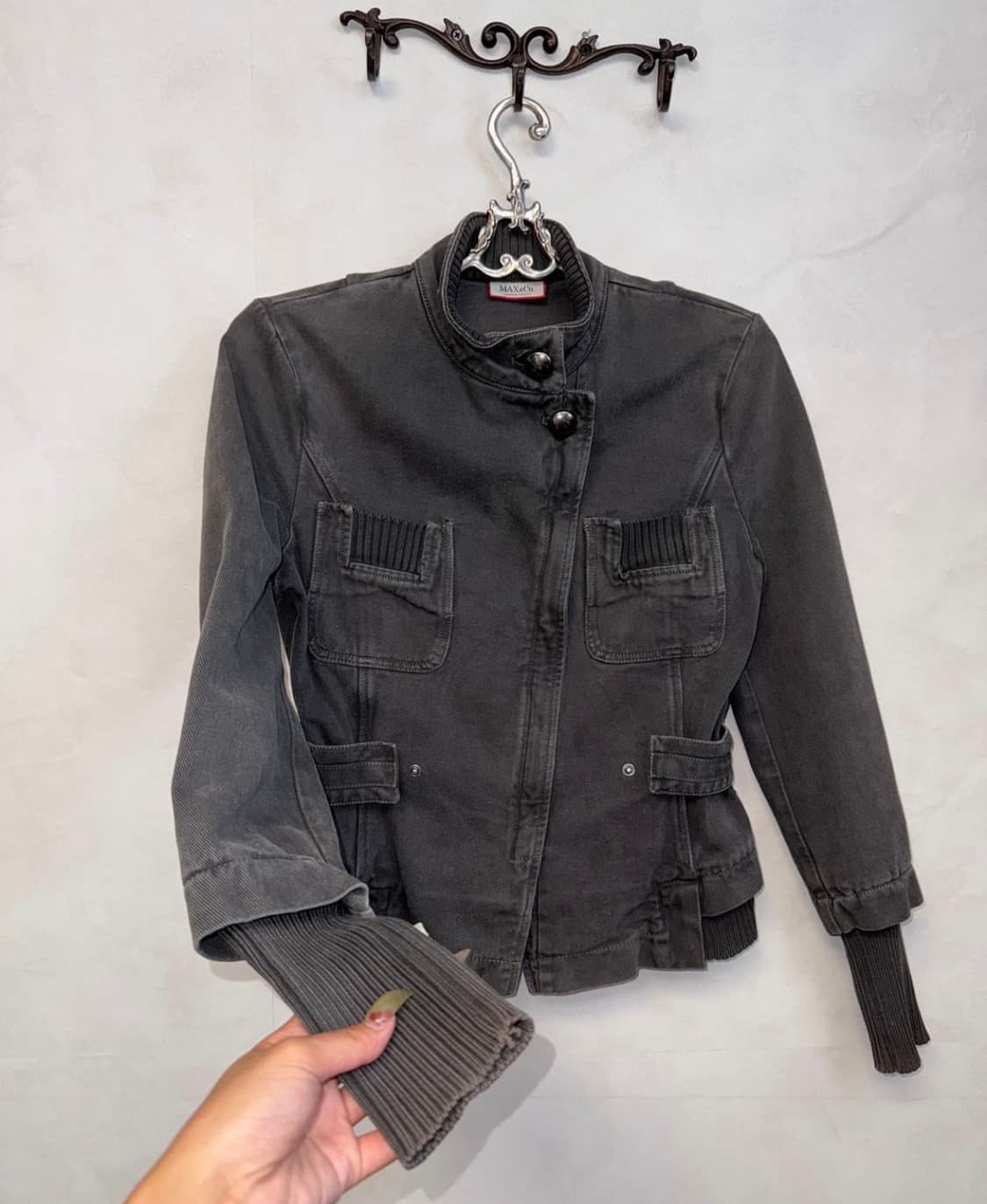 Max&Co grey denim buckled wamer jacket 상품이미지1