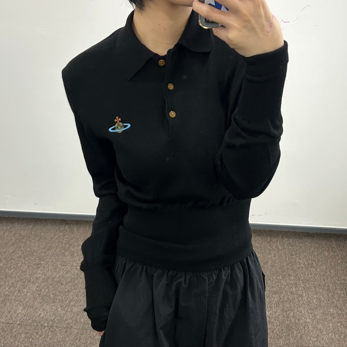 Vivienne westwood 비비안웨스트우드 레드라벨 블랙 카라니트  상품이미지2