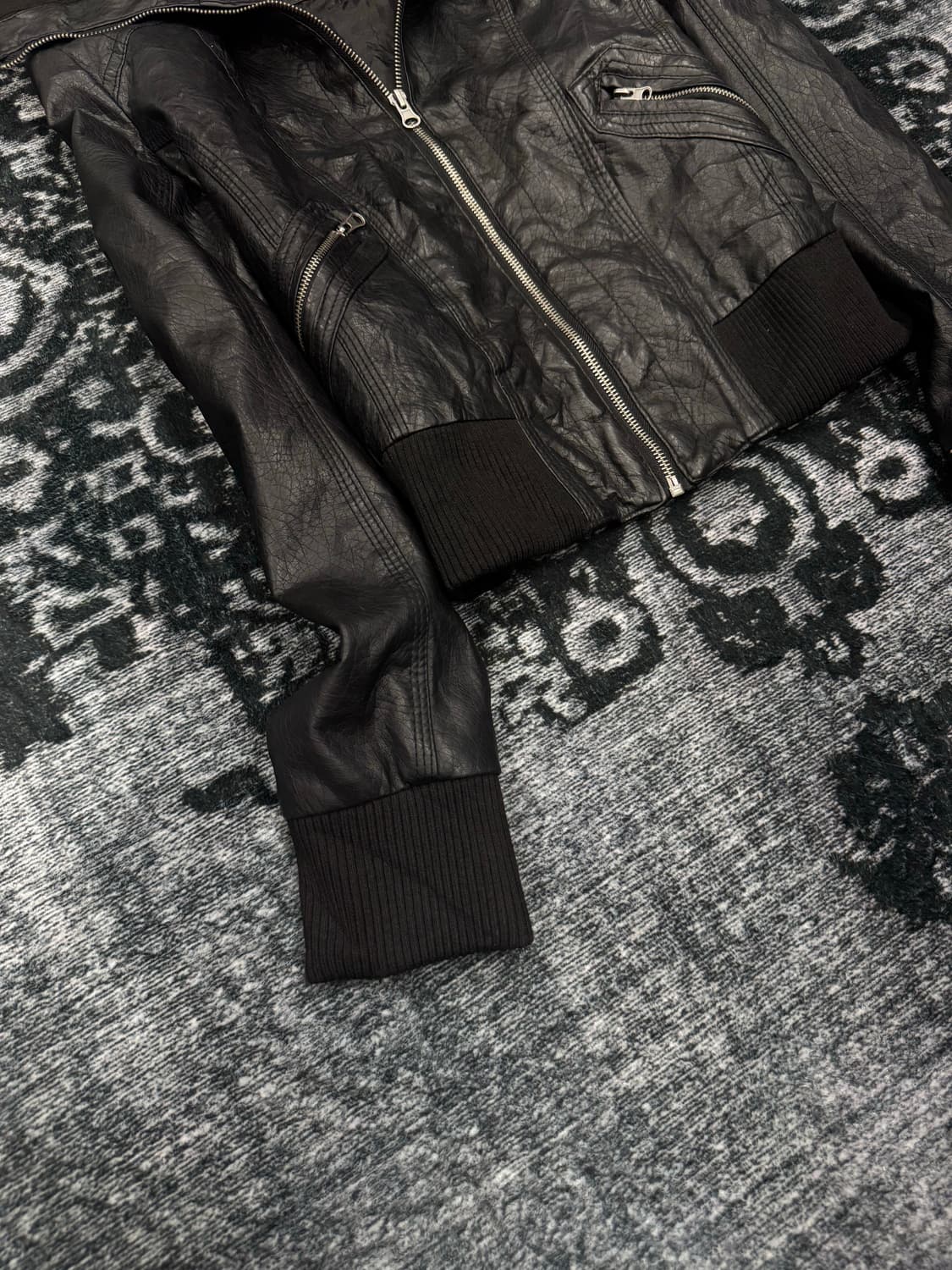 Miss london high neck faux leather jacke 상품이미지4