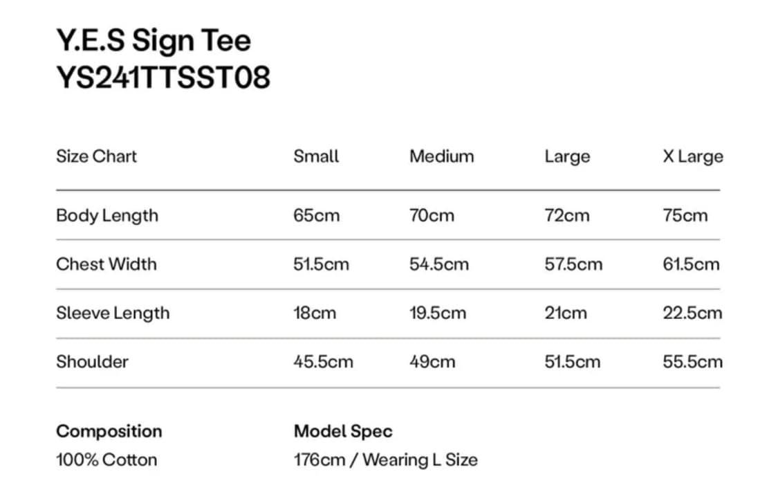 예스아이씨 Y.E.S Sign Tee Dark Grey S 상품이미지7