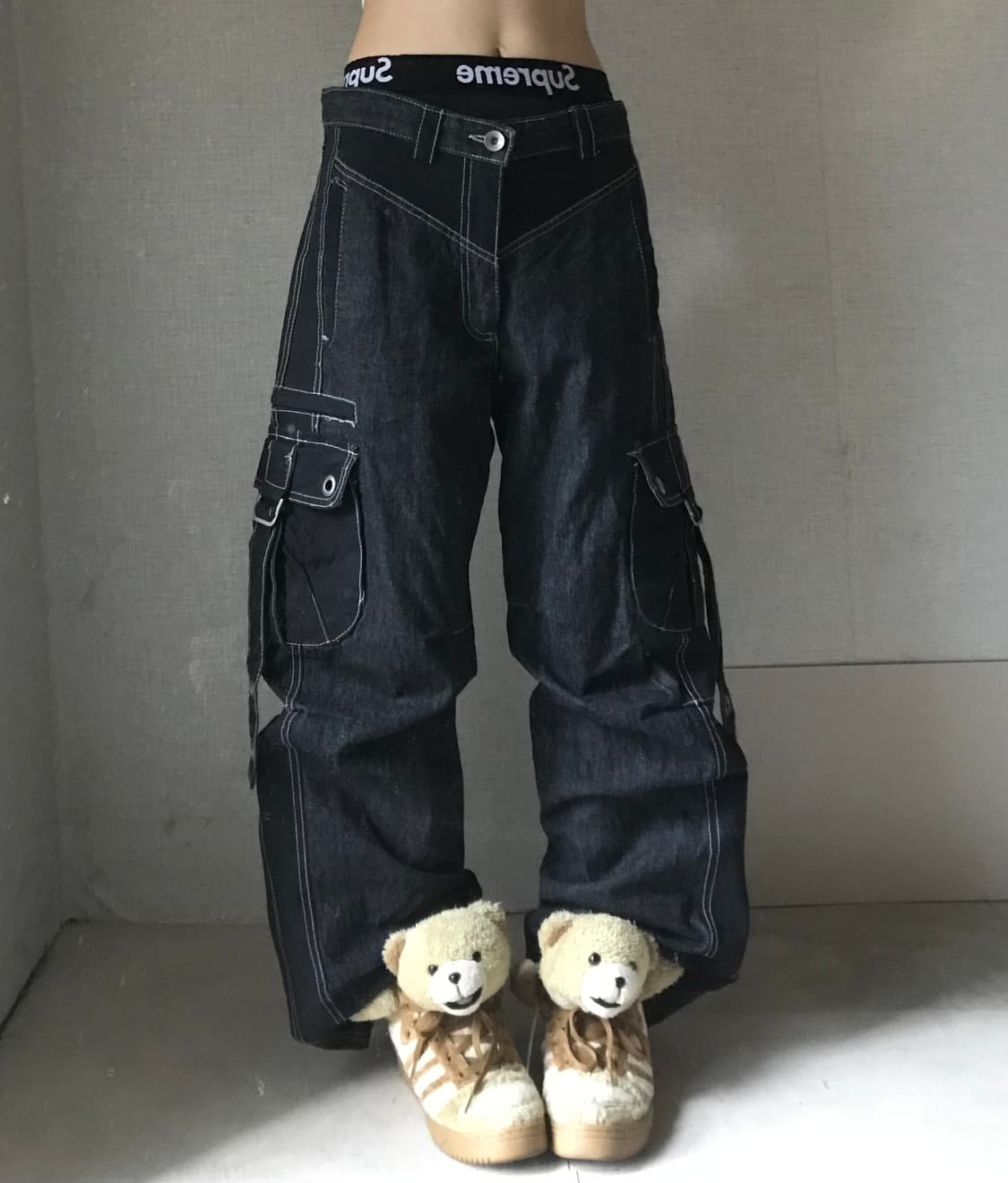 빈티지 스트랩디테일 데님 카고팬츠 상품이미지4