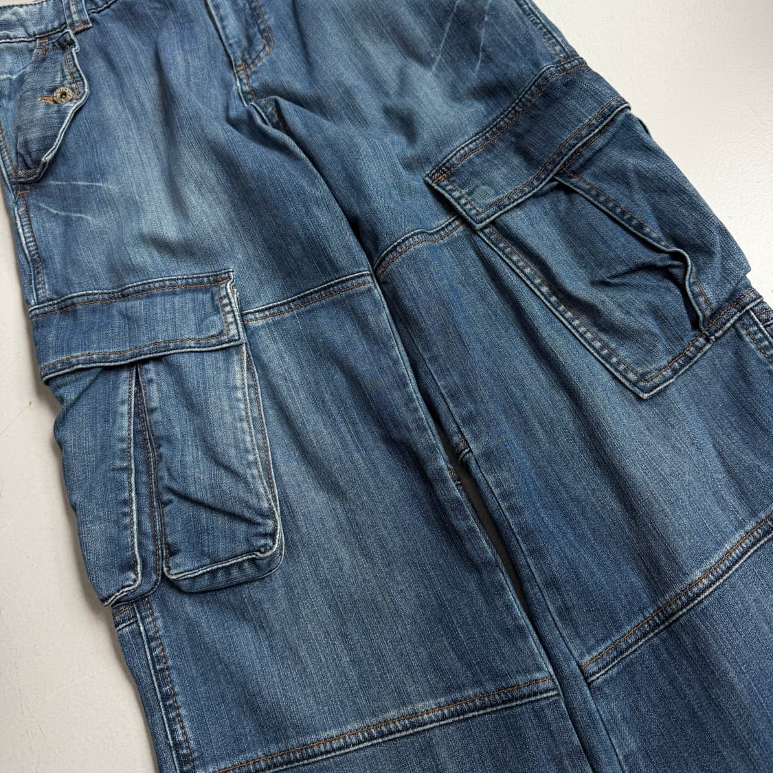 탄창 Y2K 데님 와이드 멀티포켓 카고팬츠 상품이미지5