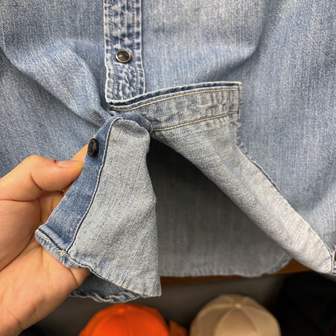 데님 앤 서플라이 랄프로렌 웨스턴 포켓 워싱 데님셔츠 펄버튼 N716 상품이미지6