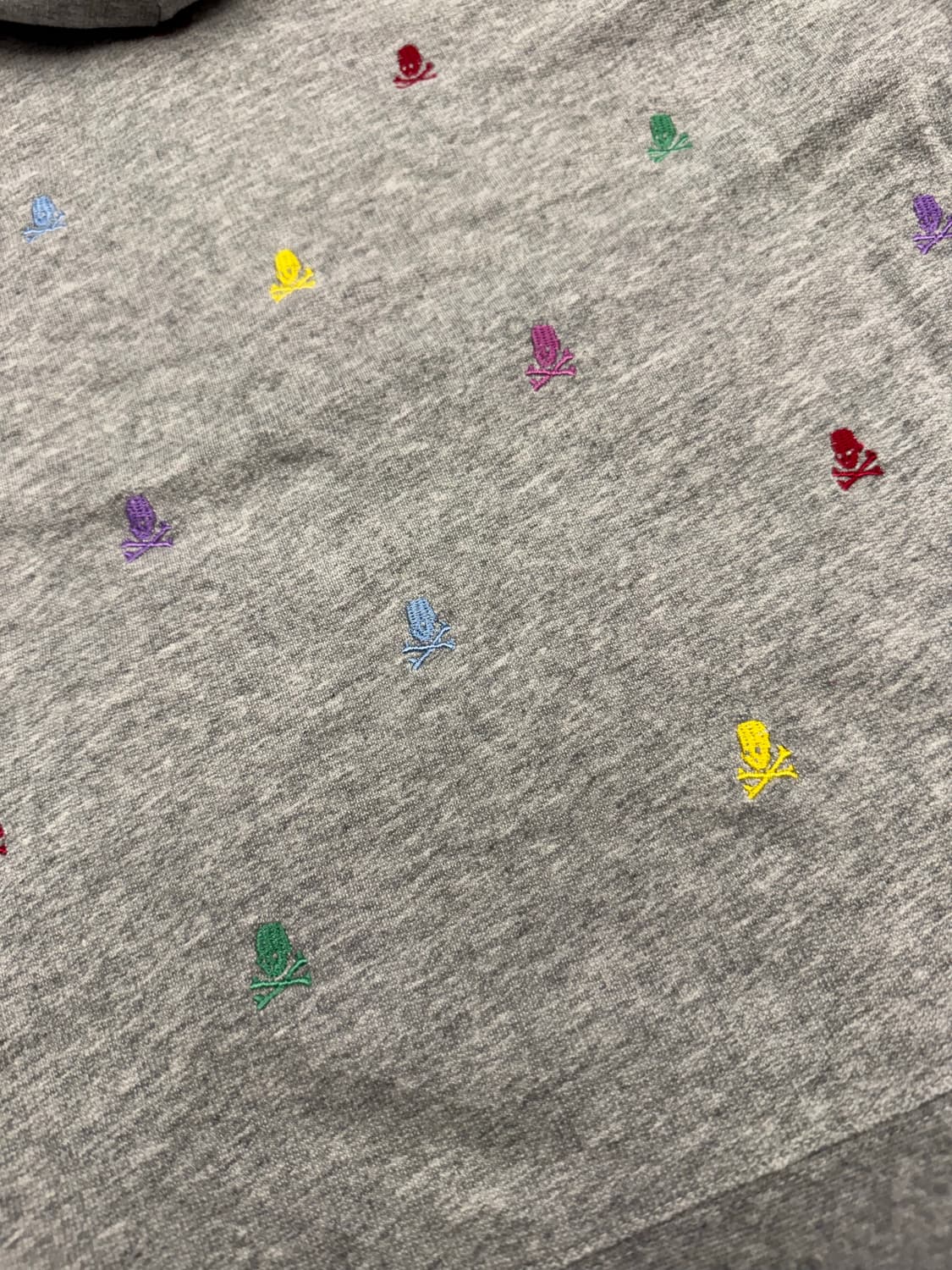 M)M.I.H 빈티지 스컬 자수 포인트 투웨이 그레이 후드집업 상품이미지7