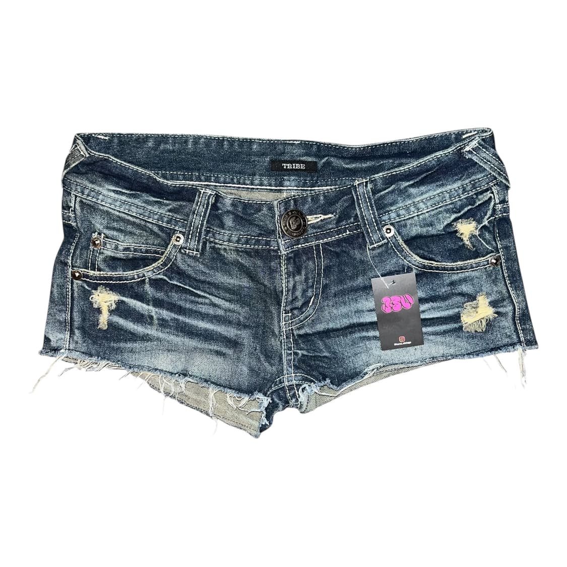 데미지 숏 데님팬츠 갸루y2k펑크 상품이미지1