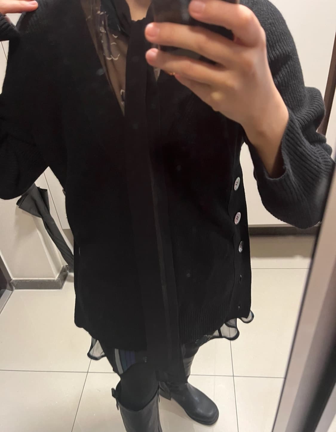 사카이 Sacai 니트 + 실크 블라우스 레이어드 상품이미지9