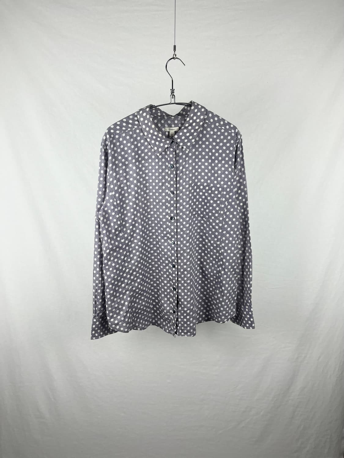 Vintage 퍼플컬러 도트 패턴 셔츠 상품이미지1