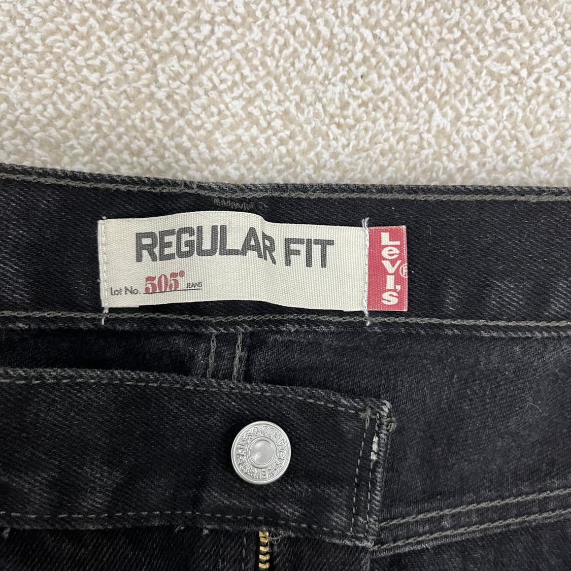 [36] 리바이스 505 레귤러 스트레이트 블랙 데님 바지 0102M1 상품이미지3