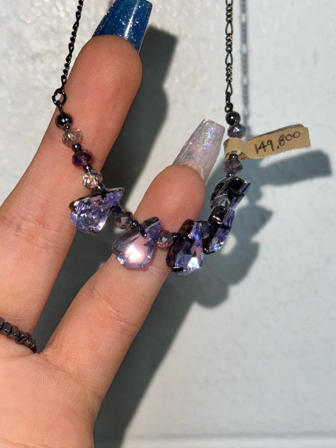 Anna sui 안나수이 퍼플 큐빅 목걸이 상품이미지6