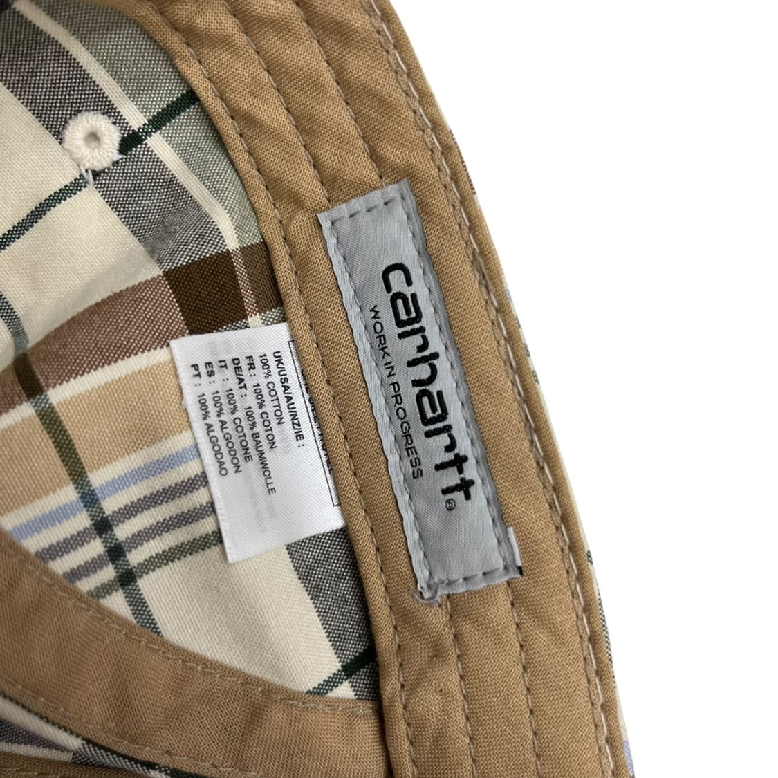 칼하트 아이보리 베이지체크 스냅백 상품이미지8
