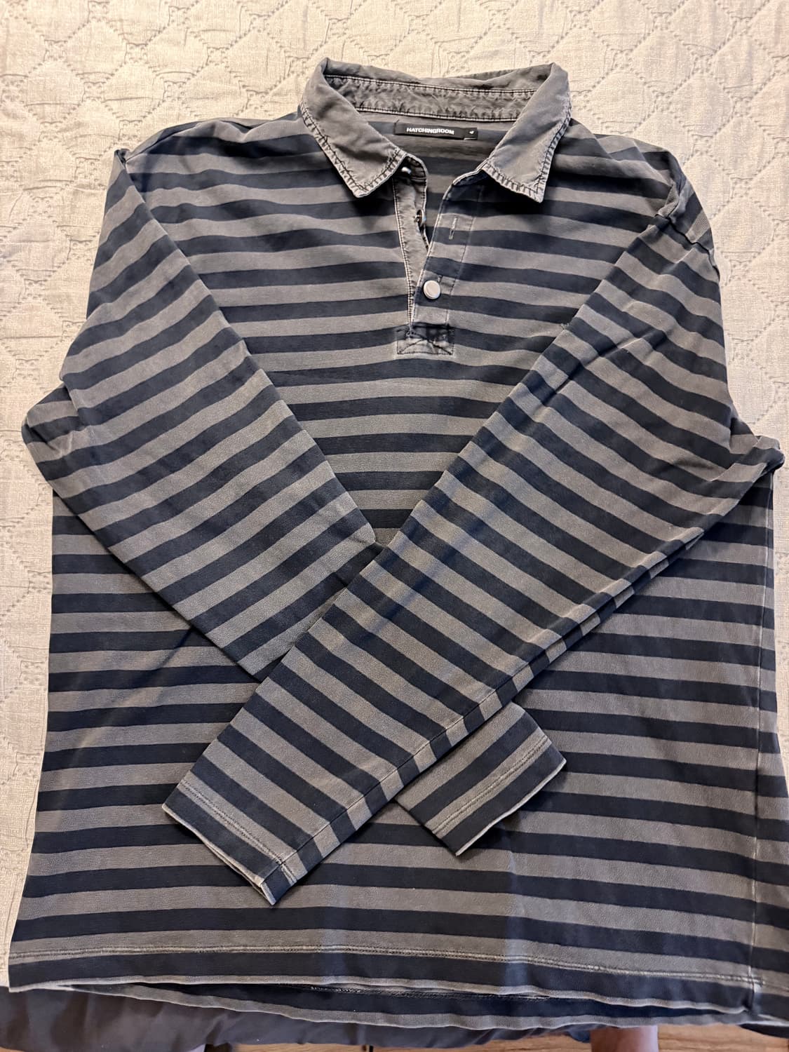 VTG Stripe Polo Tee Dyed Blue 상품이미지2