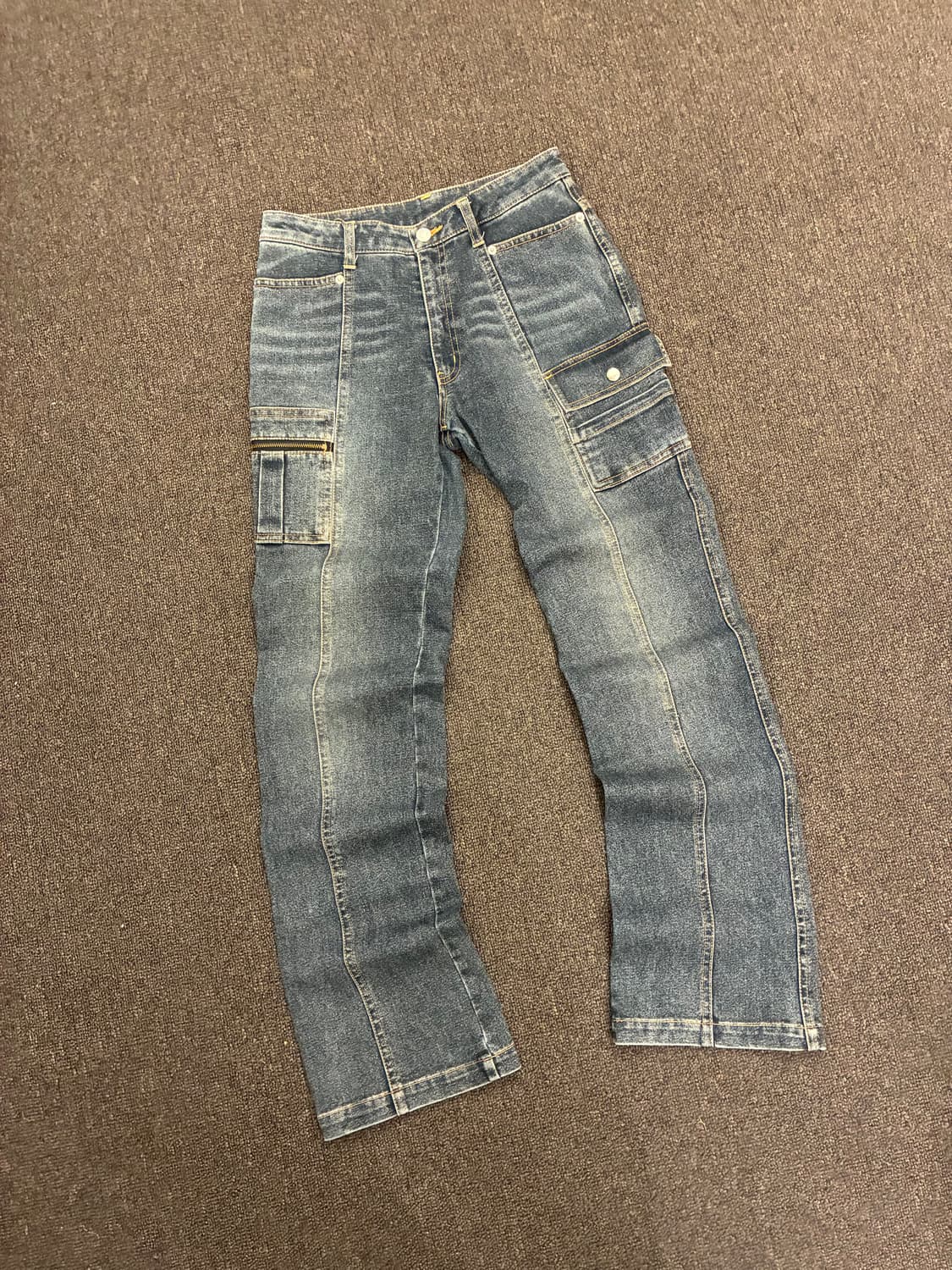 OS)Japanese vintage 여성 부츠컷 카고 데님팬츠 상품이미지1